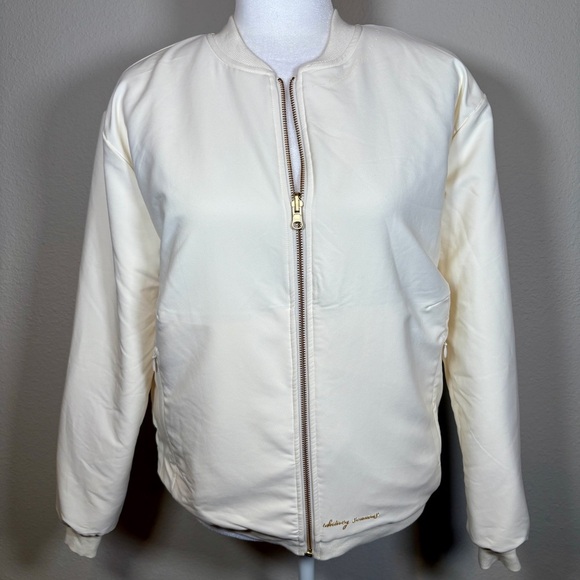 GYMSHARK X WHITNEY SIMMONS Cream Reversible Bomber-Style Jacket Size XS - Picture 7 of 16